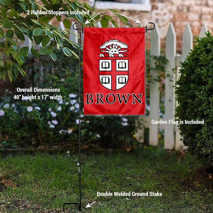 College Flags & Banners Co. Brown Bears Garden Flag with Stand Holder-VerdiqueGarden