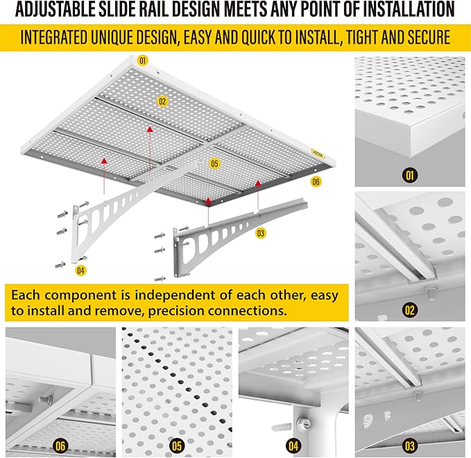 2-Pack 2x3ft Adjustable Garage Wall Shelving 560lbs Load Capacity Heavy Duty Wall Mounted Storage Shelf Metal Floating Shelves for Garage(White)-VerdiqueGarden