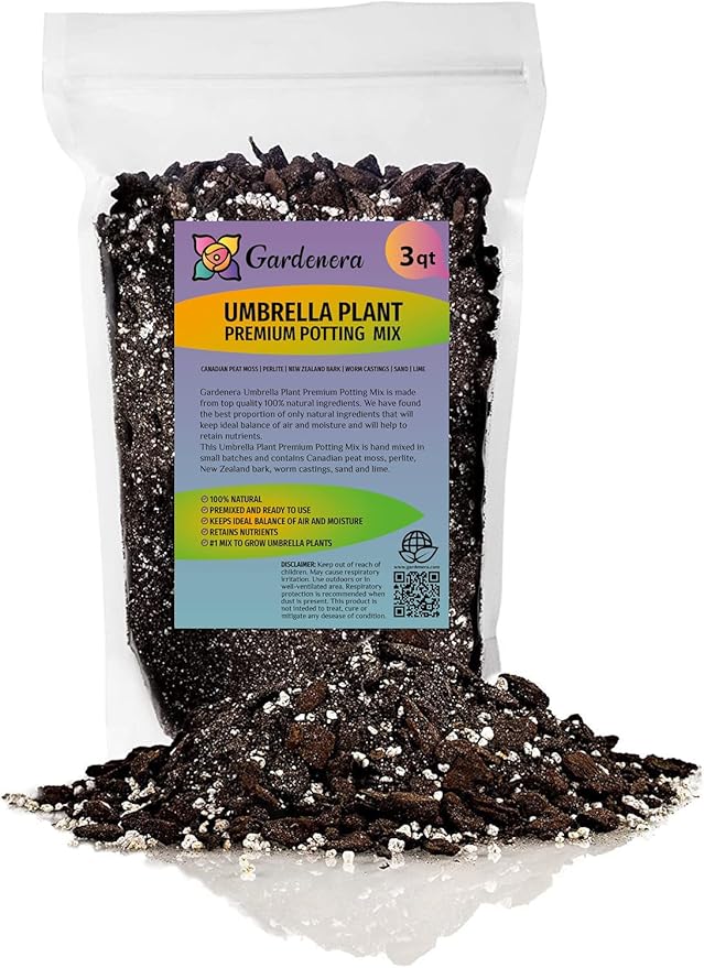 Umbrella Plant Premium Potting Mix - Optimal Balance of Air, Moisture, and Nutrients for Thriving Plants - 3 Quart-VerdiqueGarden