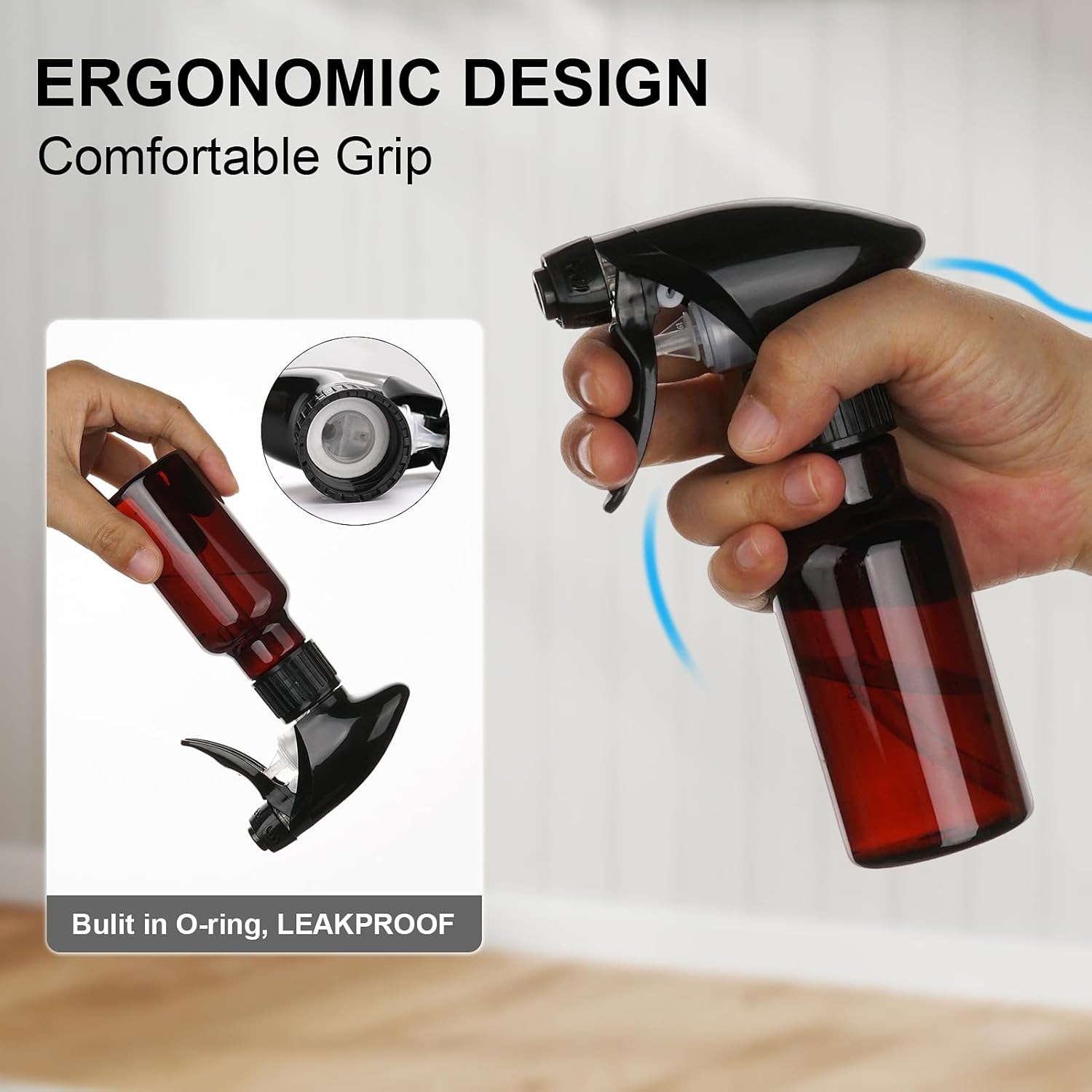 Spray Bottles 4oz/120ml Plastic Small Spray Bottle for Hair Mist/Stream Spraying Heavy Duty Empty Water Spray Bottles for Cleaning Solutions, Plants 2 Pack (Brown)-VerdiqueGarden