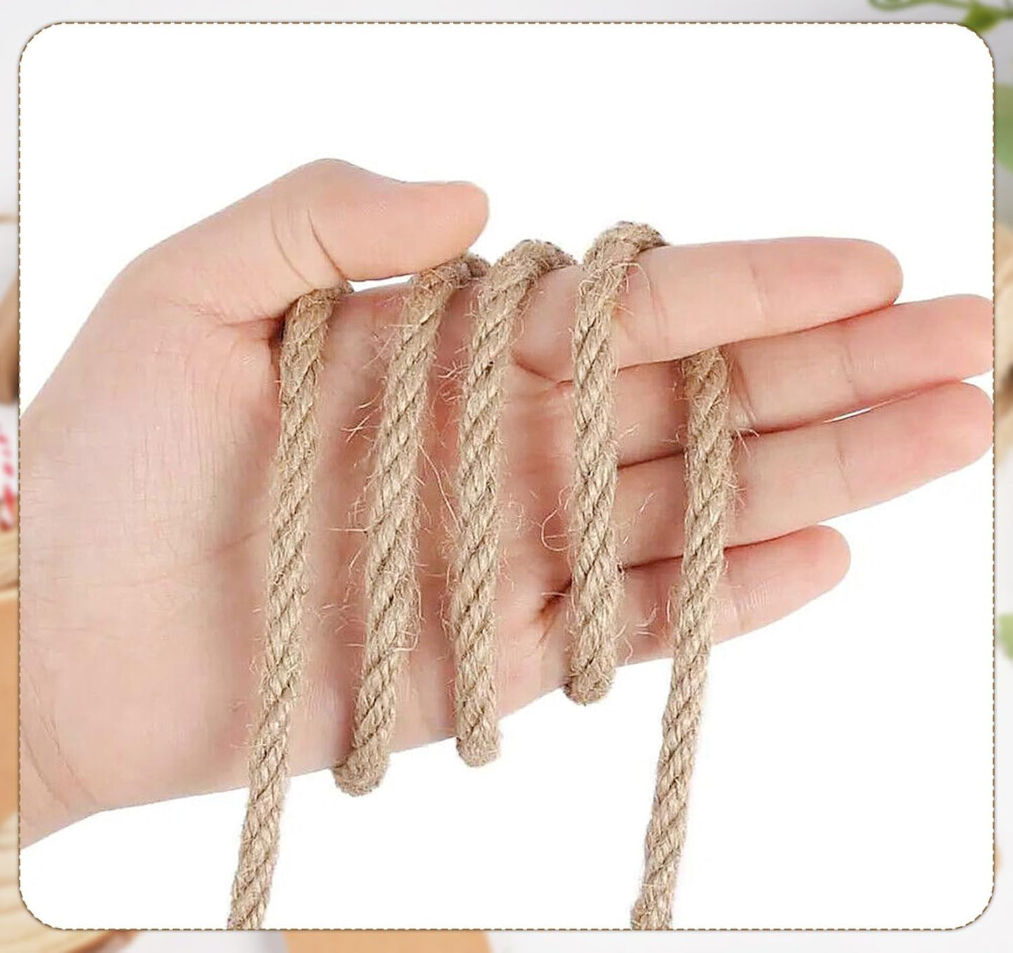 5mm Jute Twine,197 Feet/60M Twisted Jute Rope, Garden Twine, Heavy Duty and Thick Twine Rope, Garden, Arts & Crafts, Home Decor, Packaging Braided-VerdiqueGarden