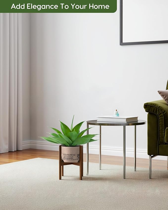 Velener Fake Agave with Burlap Bag, Artificial Plant Outdoor Agave - Fake Plants for Indoor and Outdoor Decor(16 Inch)-VerdiqueGarden