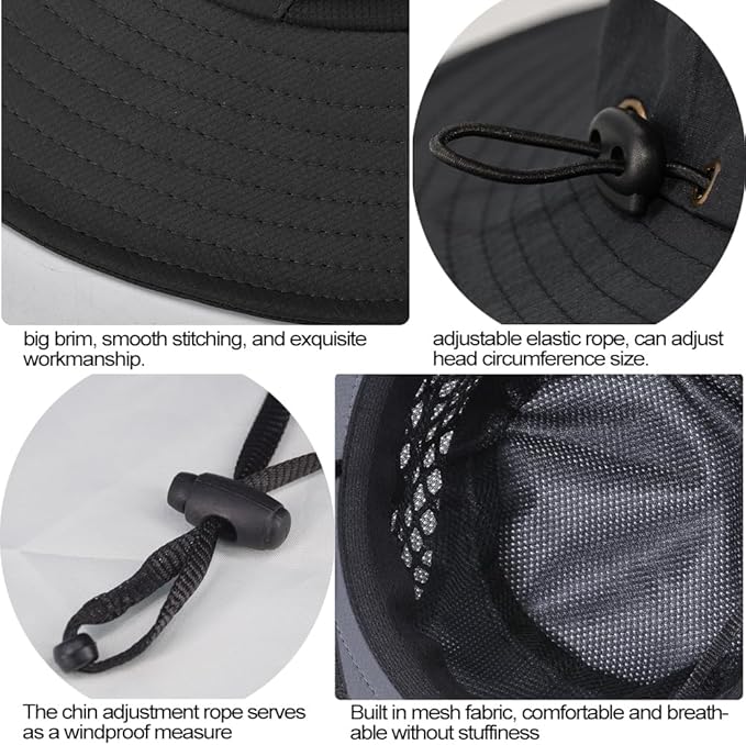 Fishing Hat, UPF50+ Wide Brim Sun Hat for Men Women, UV Protection Hiking Beach Bucket Hats Summer Safari Hat-VerdiqueGarden