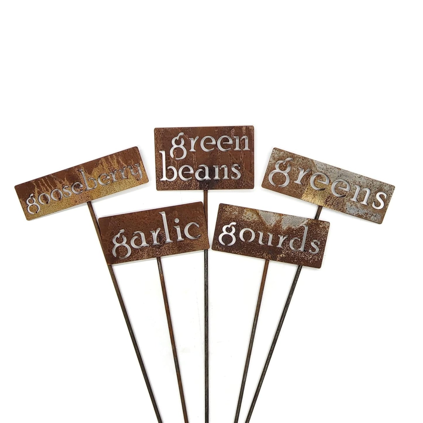 Classic Metal Garden Markers 19 Inches Tall (gooseberry, Naturally Rusted)-VerdiqueGarden