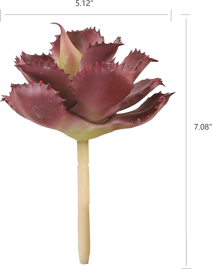 Duovlo Artificial Succulent Plant 7.08 Inch Faux Succulents Agave potatorum Flower Arrangement Craft Wall DIY Materials Pack of 2 (Dark Purple)-VerdiqueGarden