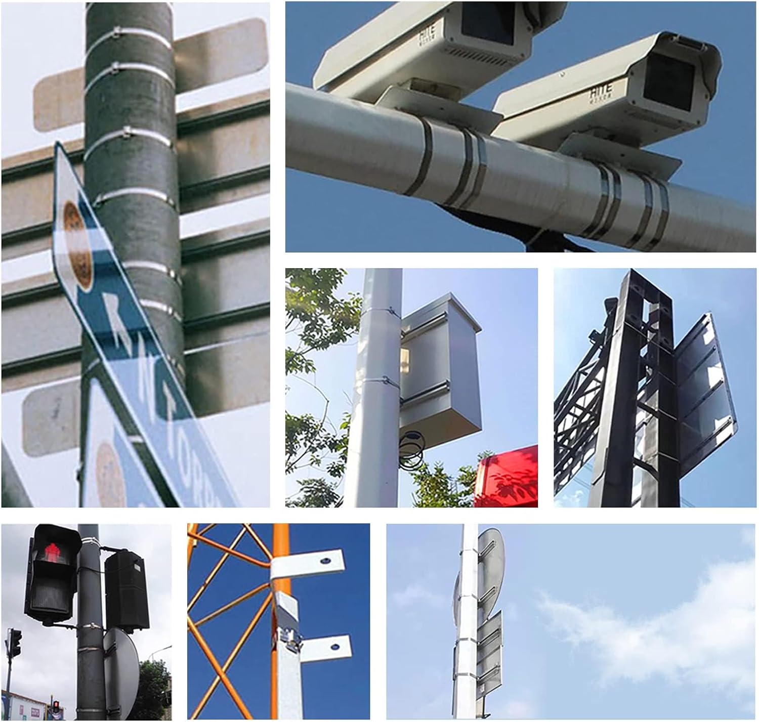 Wide Metal Zip Ties Heavy Duty Outdoor, 80 Pcs 600 Lbs 18 Inch Stainless Steel Zip Ties, Self-Locking Metal Cable Ties, Strength, Ideal for Exhaust Wrap, Cables, Farms, Pipes, Roofs, and Fence-VerdiqueGarden