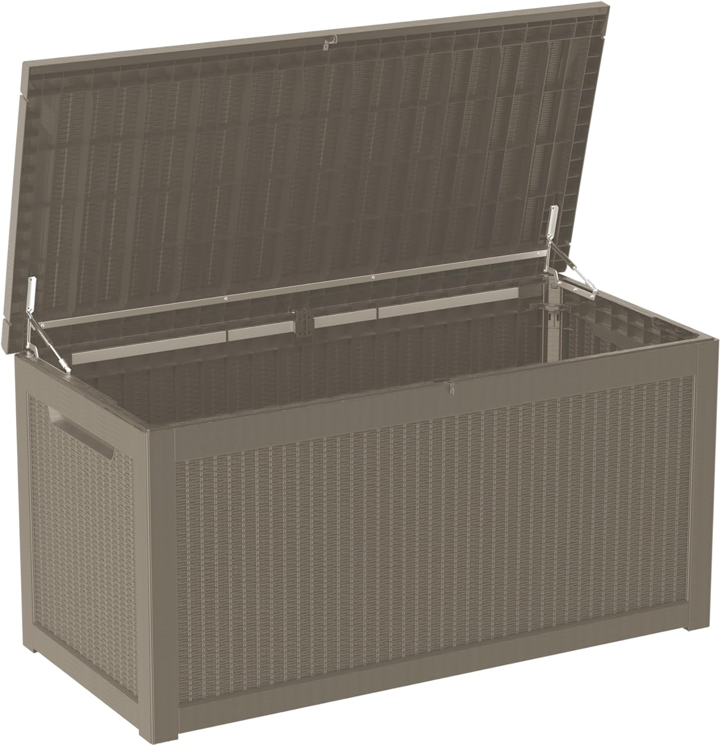 260 Gallon Double-Wall Resin Deck Box - Lockable Waterproof Outdoor Storage Box, 1000lbs Capacity & Doubles as Seating for Patio Furniture - Garden Tools, Pool Accessories (Brown)-VerdiqueGarden