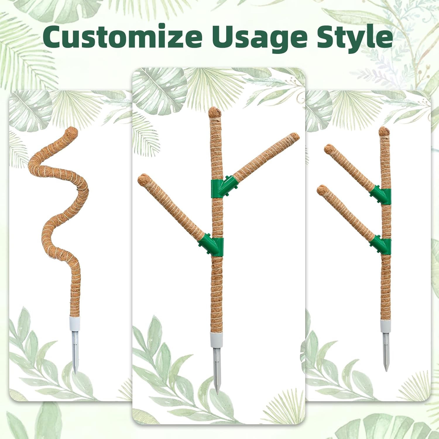 Moss Pole 30 Inch, 2 Pack Monstera Plant Support, Bendable Plant Stakes for Indoor Plants, Plant Sticks Support Tall，Coco Coir Plant Poles for Climbing Plants, Pothos, Philodendron-VerdiqueGarden