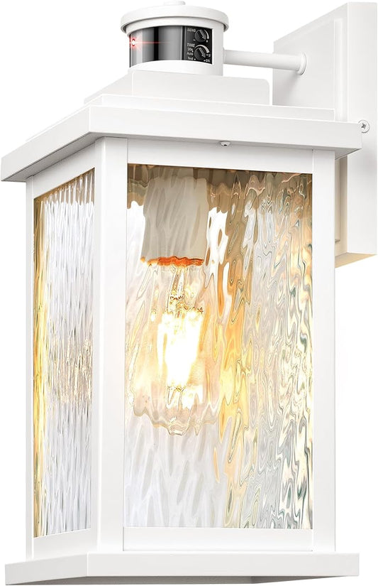 VIANIS Large Adjustable Sensitivity Motion Sensor Exterior Porch Lights, White Dusk to Dawn Outdoor Lighting, Anti-Rust Waterproof Front Porch Light for Garage, Front Door-VerdiqueGarden