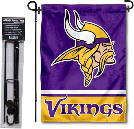 WinCraft Minnesota Vikings Garden Flag with Stand Holder-VerdiqueGarden