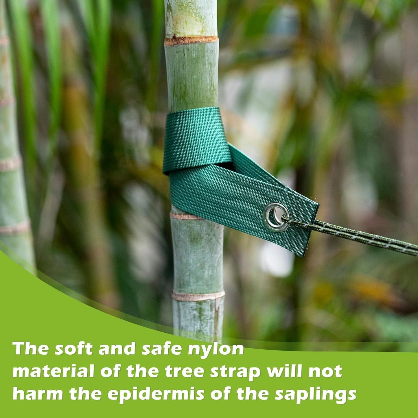 Sintuff 9 Set Heavy Duty Tree Stake Kit 15.75 Inches/ 40 cm Tree Straps for Staking and 13.12 ft/ 4 m Dock Lines Rope for Support Anchoring Home Leaning Plant Straightening Garden Tent(Green)-VerdiqueGarden