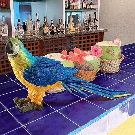 Design Toscano Mortimer the Macaw Tropical Parrot Statue-VerdiqueGarden