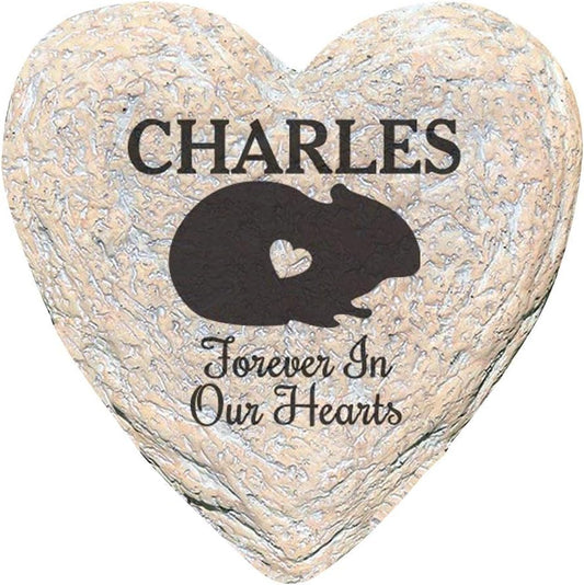 GiftsForYouNow Engraved Assorted Animals with Heart Memorial Heart Garden Stone, Hamster Our-VerdiqueGarden