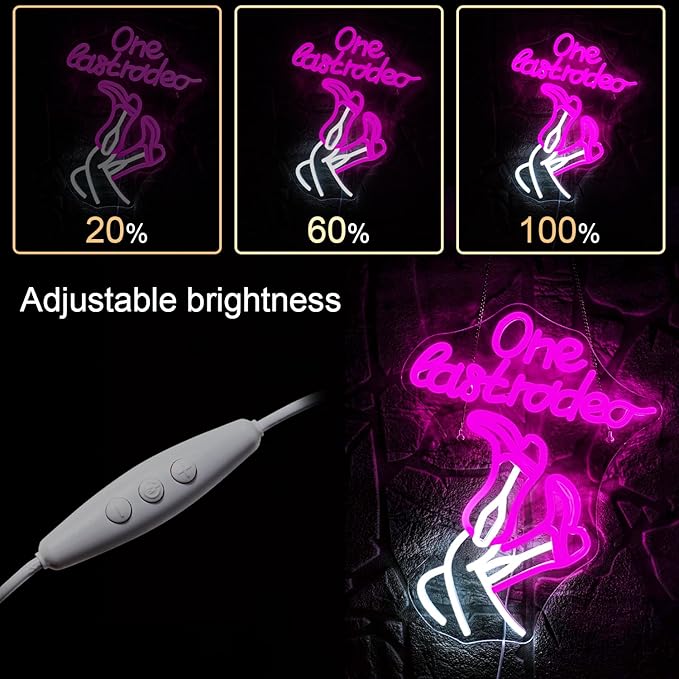 WLHOPE One Last Rodeo Neon Sign Cowboy Boots Neon Sign Led Sign,Dimmable Cowgirl Neon Signs for Wall Decor,Connectivity Via USB Licked Neon Light for Bedroom Home Bar Club Hotel Party Western Decor-VerdiqueGarden