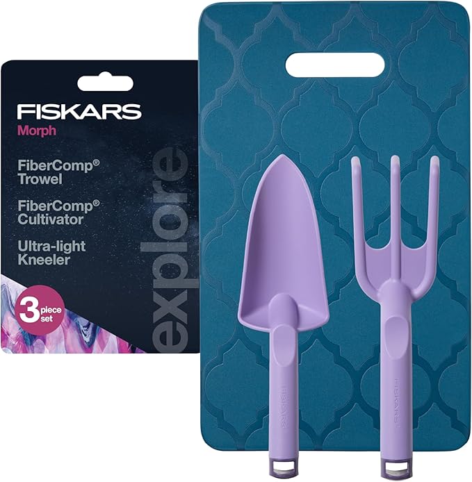 Fiskars Knee Pad, Trowel, and Cultivator Set, Explore Collection-VerdiqueGarden