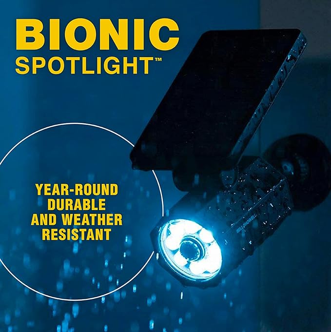 Bell+Howell Bionic Spotlight Motion Solar Spot Lights Outdoor Waterproof, Solar Landscape Lights, Outdoor Solar Yard Lights Weather Resistant, Super Bright LED Lights, for Garden, Lawn As Seen On TV-VerdiqueGarden