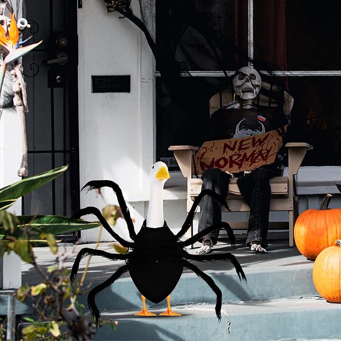Halloween Goose Outfit Lawn Porch Goose Outfit Spider Bat Costume Plastic Goose Clothing for 23" Goose Halloween Outdoor Patio Yard Lawn Art Decoration (Spider)-VerdiqueGarden