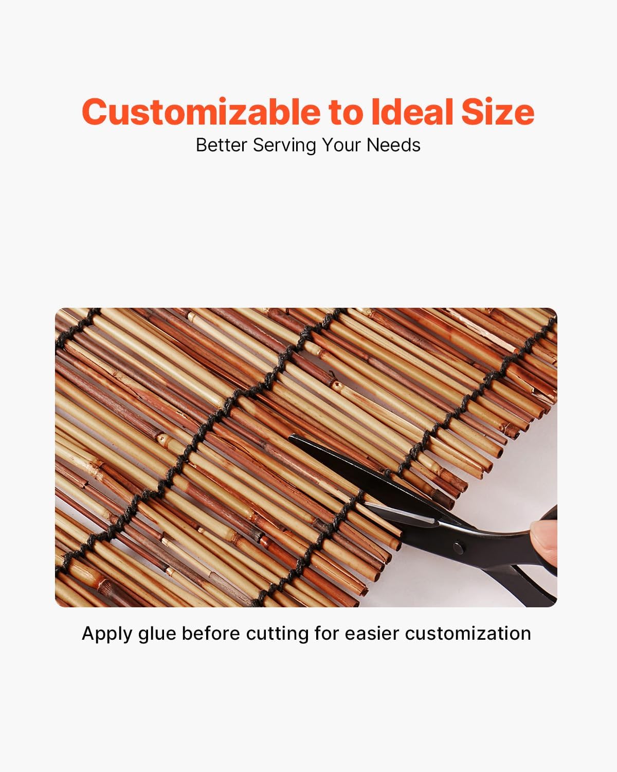 VEVOR Natural Reed Fencing,5.5ft x 16.4 ft, Decorative Bamboo Privacy Screen,Reed Fence Roll Patio Decorative Fences Reed Screen Curtain for Garden Backyard Patio Balconies,Brown-VerdiqueGarden