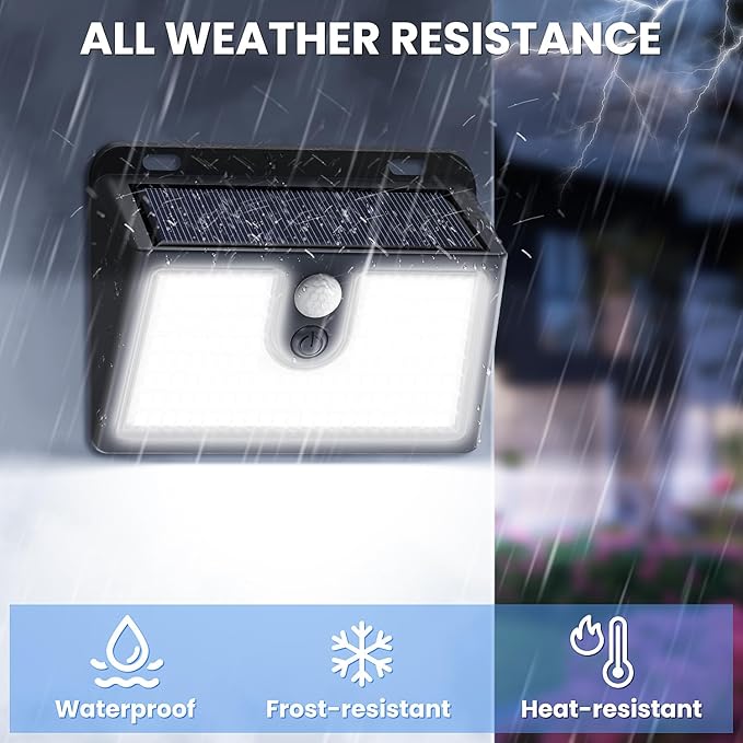 [6 Packs] Solar Motion Sensor Outdoor Lights, Super Bright Solar Lights Outdoor Waterproof, 3 Lighting Modes Security Wall Light for Outside Walking Dog Fence Backyard Deck Garden Door Step Garage-VerdiqueGarden