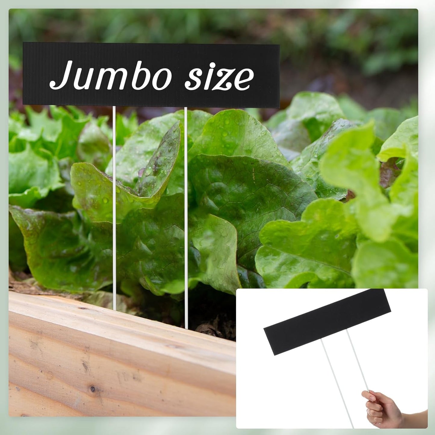 10 Set Jumbo Outdoor Plant Label Stakes Waterproof Nursery Garden Markers Plastic T Type Plant Tag Identification Stake with Marker Pen for Herb Vegetable Flowers, 12" High (Black)-VerdiqueGarden