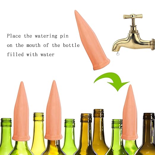 10 Pcs Clay Self Watering Planter Insert Self Watering Spikes Vacation Plant Watering Devices Used in Holidays-VerdiqueGarden