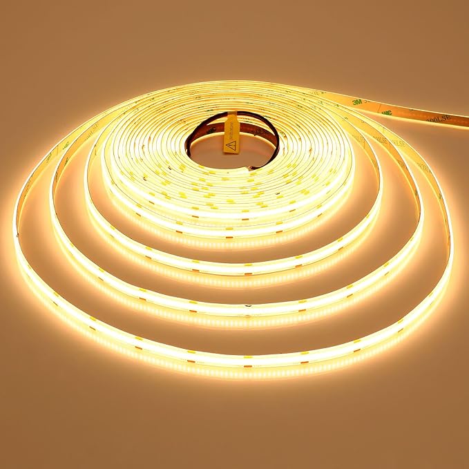 10M/32.8ft 24V COB LED Strip Light Waterproof IP65 Warm White 3000K Uniform Glow 3840LEDs CRI 93+ Flexible LED Tape Lights for DIY Cabinet Bedroom Kitchen Home Decor(No Power Supply)-VerdiqueGarden