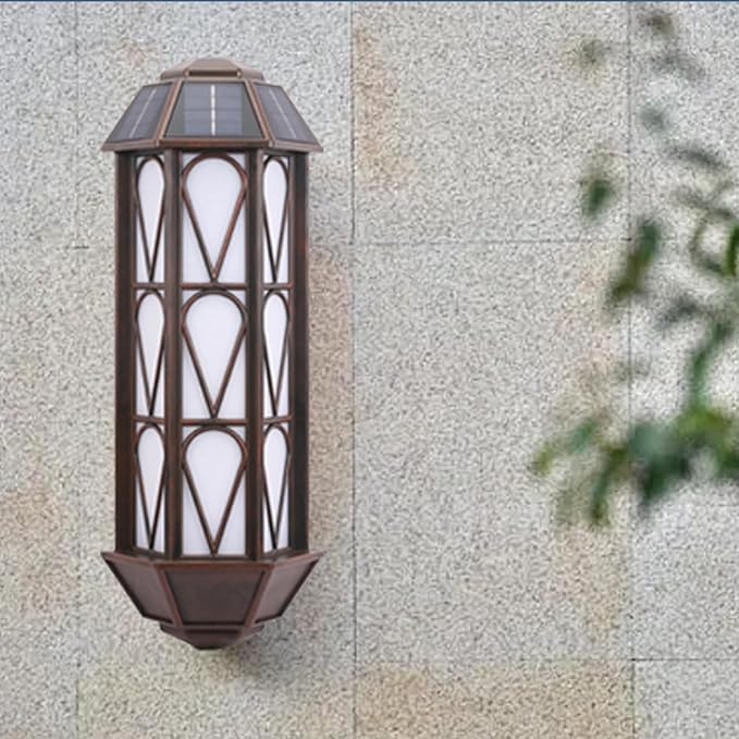 KINGLEAD 4 Pack Flickering Flame Solar Wall Lights - Outdoor Waterproof, Sensor with 2 Lighting Modes, Vintage for House Garden Porch Backyard Patio-VerdiqueGarden