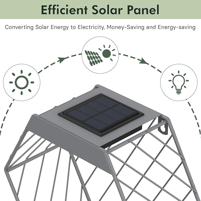 Grand patio Outdoor Leiden LED Solar Hexagon Wall Sconce Planter, with Dusk to Dawn Sensor Decor Wall Lighting for Garage Doorway Patio Yard, Cement Grey(S-Linear)-VerdiqueGarden