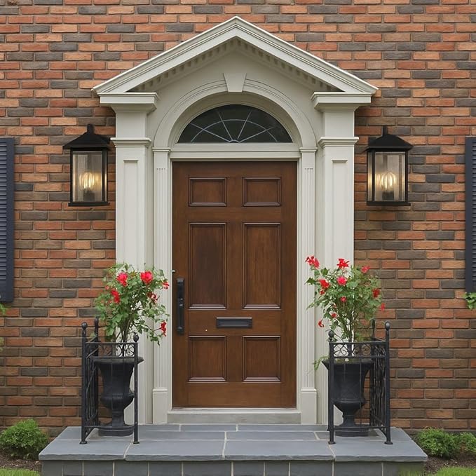 Extra-Large Outdoor Wall Sconce, Wall Lantern, Wall Light with Tempered Clear Seeded Glass, Matte Black Finish for Outdoor-VerdiqueGarden