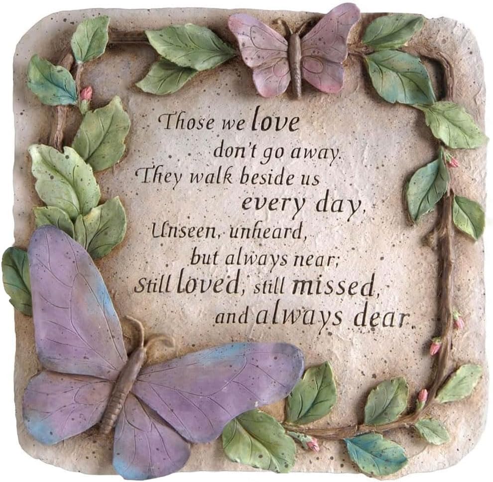Garden Memorial Stone, Those We Love Don't Go Away Remembrance Gift, Stepping Stone Outdoor, Decor for Garden, Homes and Lawn-VerdiqueGarden