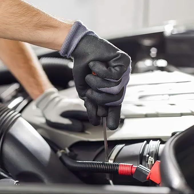 ATERET Work Gloves 12 Pairs Micro-Foam Nitrile Coated Safety Gloves, Seamless Knit Nylon Gloves Home Improvement General Use-VerdiqueGarden