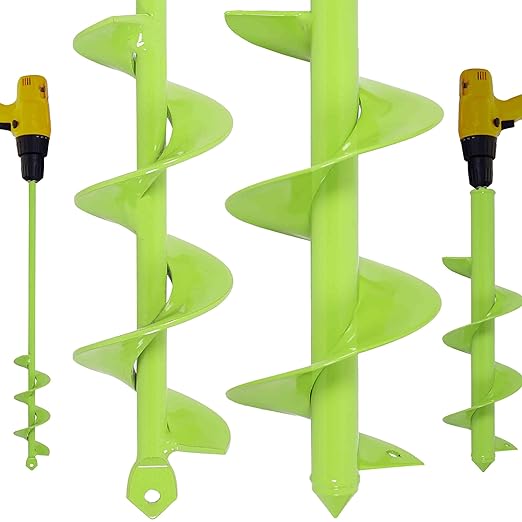 TCBWFY 2 Pack Garden Auger Drill Bit for Planting,3.5"x16" & 1.6"x16.5" Rapid Planter Bulb&Bedding Plant Auger,Earth Drill for 3/8" Hex Drive,Fence Post,Umbrella Hole Digger-VerdiqueGarden
