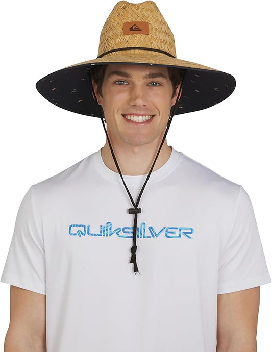 Quiksilver Men's Wide Brim Outdoor Lifeguard Straw Sun Hat-VerdiqueGarden
