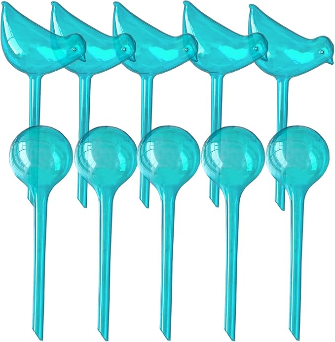 Plant Self Watering Globes - 10pcs Flower Self Watering Planter Insert, Plastic Self Watering Bulbs Auto for Plants, Garden Water Device Drippers System for Travel Business Trip Plant Self-Watering-VerdiqueGarden