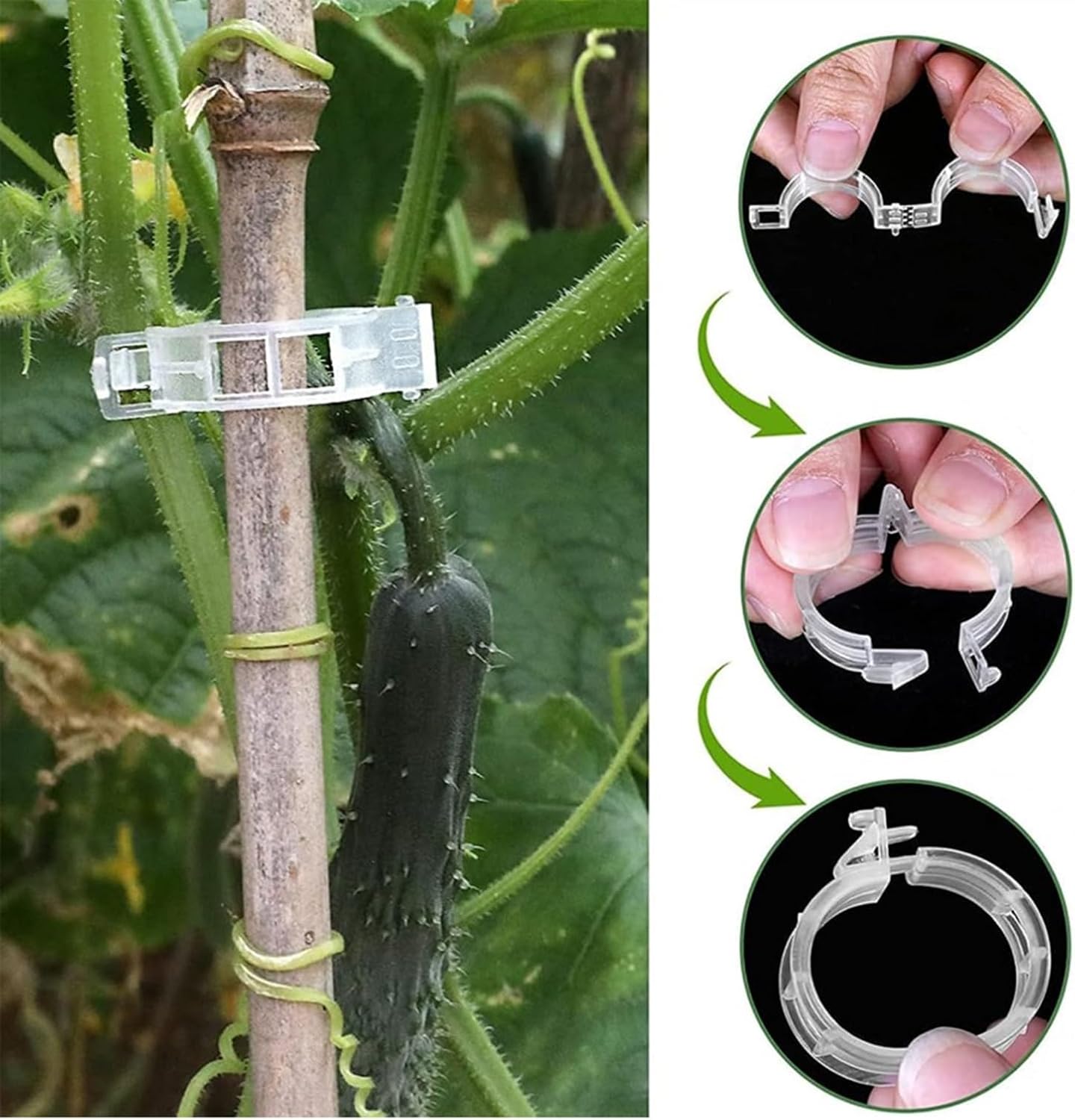 220Pcs Tomato Clips, Plant Support Garden clips, Trellis Clips Plant Support Clip, Vegetable Cages and Supports, Garden Trellis for Climbing Vine Plants, Supports Clip for Tomato Grape Melon-VerdiqueGarden