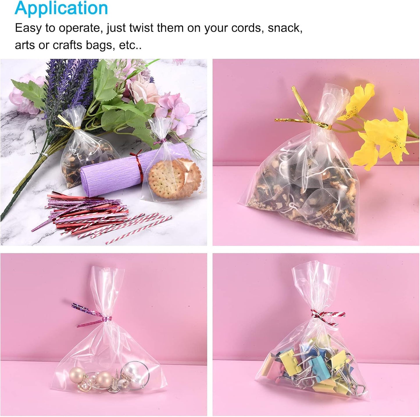 MECCANIXITY Foil Twist Ties 6" 15cm Metallic Plastic Closure Tie for Tying Bread, Candy, Cookies, Gift Bags Arts Crafts Ties Silver Tone Pack of 750-VerdiqueGarden