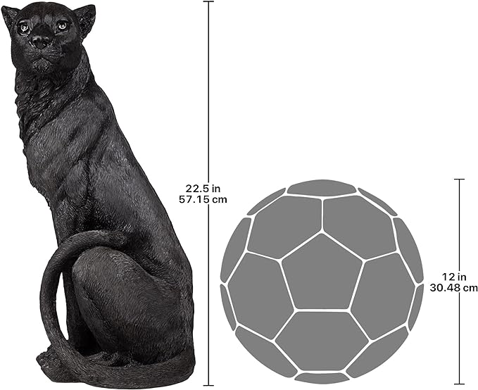 Design Toscano Pensive Panther Black Jaguar Statue-VerdiqueGarden