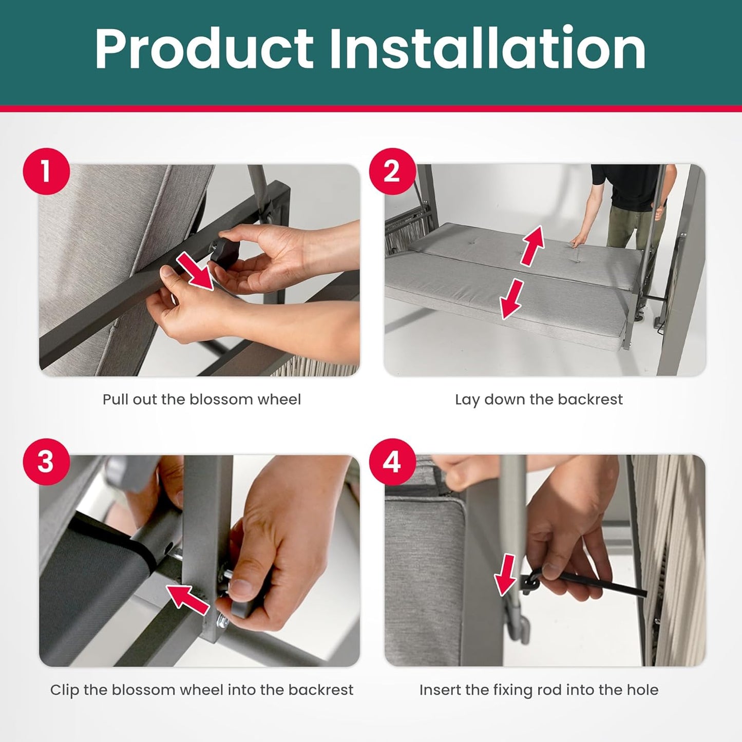 Pamapic 2-in-1 Convertible Porch Swing Bed, 3-Seat Elegant Patio Swing with Wicker Armrests, Outdoor Chair with Adjustable Canopy for Balcony, Garden, and Poolside, Gray-VerdiqueGarden