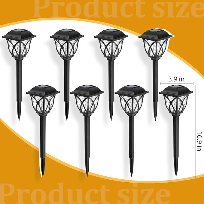GIGALUMI Solar Lights Outdoor Waterproof, 8 Pack LED Solar Garden Lights, Solar Lights for Outside, Garden Decor for Yard, Patio, Landscape, Planter, Walkway (Warm White)-VerdiqueGarden