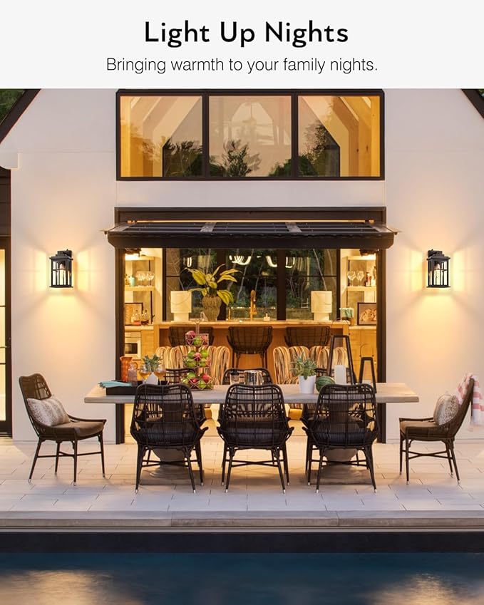 Dusk to Dawn Outside Lights for House, Oil Rubbed Bronze Anti-Rust Aluminum Exterior Lighting Fixtures, Easy-to-Install Waterproof Modern Outdoor Wall Light for Porch, Garage, Front Door-VerdiqueGarden