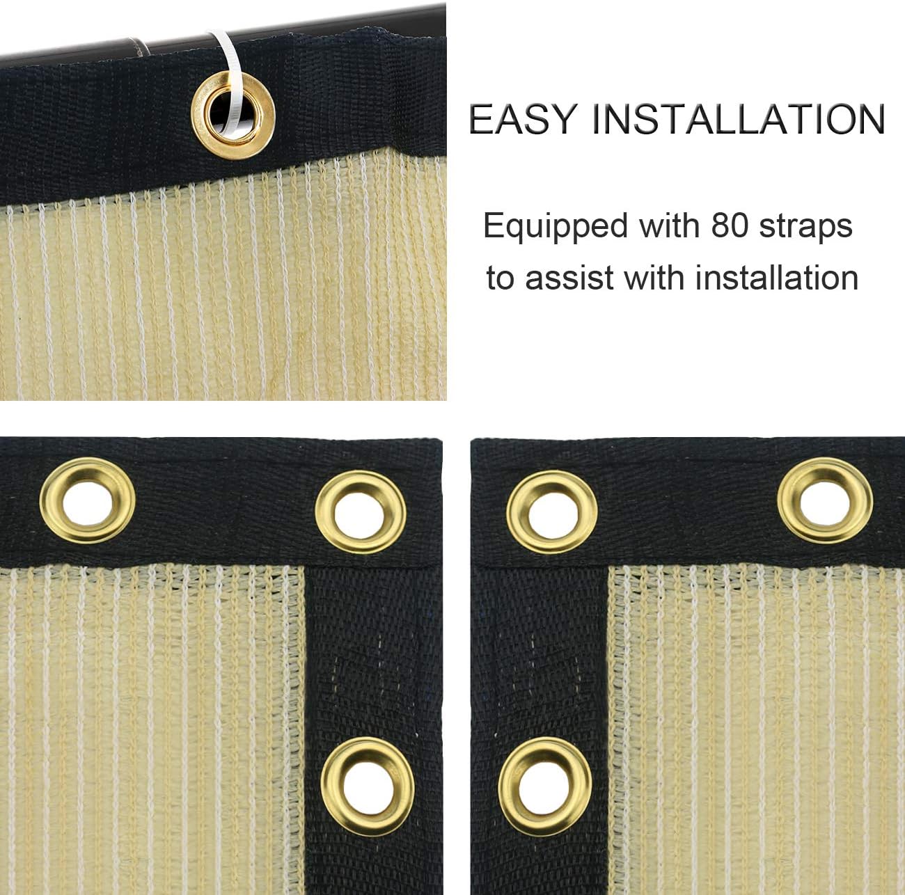 Sunnyglade 6 feet x 100 feet Privacy Screen Fence Heavy Duty Fencing Mesh Shade Net Cover for Wall Garden Yard Backyard (6 ft X 100 ft, Sand)-VerdiqueGarden