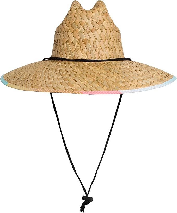 Quiksilver Men's Wide Brim Outdoor Lifeguard Straw Sun Hat-VerdiqueGarden