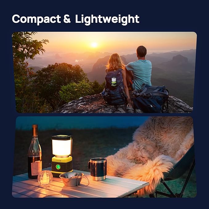 LED Camping Lantern, Consciot Battery Powered Camping Lights, 1000LM, 4 Light Modes, IPX4 Waterproof Tent Lights, Portable Flashlight for Power Outages, Emergency, Hurricane, Hiking, 2-Pack-VerdiqueGarden