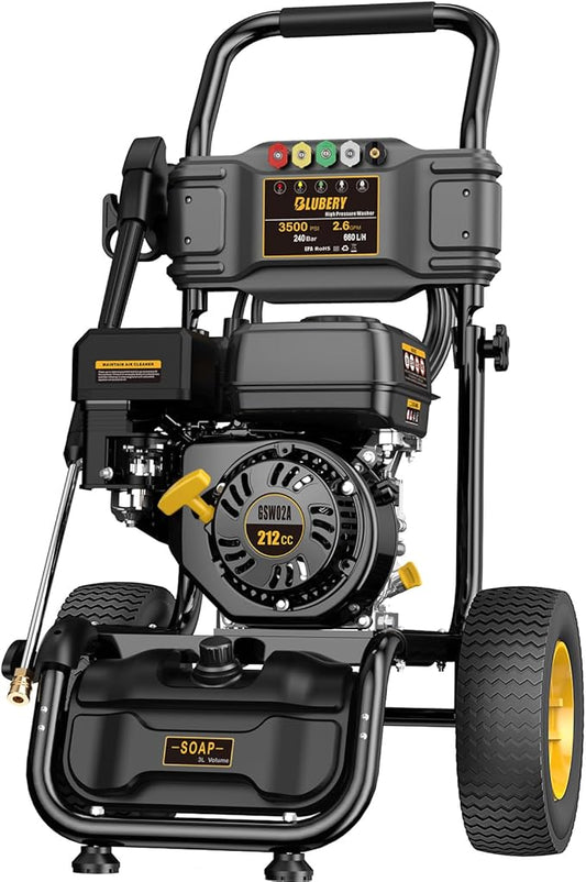 Heavy-Duty Gas Pressure Washer, 3500Psi at 2.6Gpm Power Washer,Portable, 30feet Pressure Hose,Industrial Style,Axial Cam Pump, for Siding, Driveway, House, Car, RV, Paint Preparation etc-VerdiqueGarden