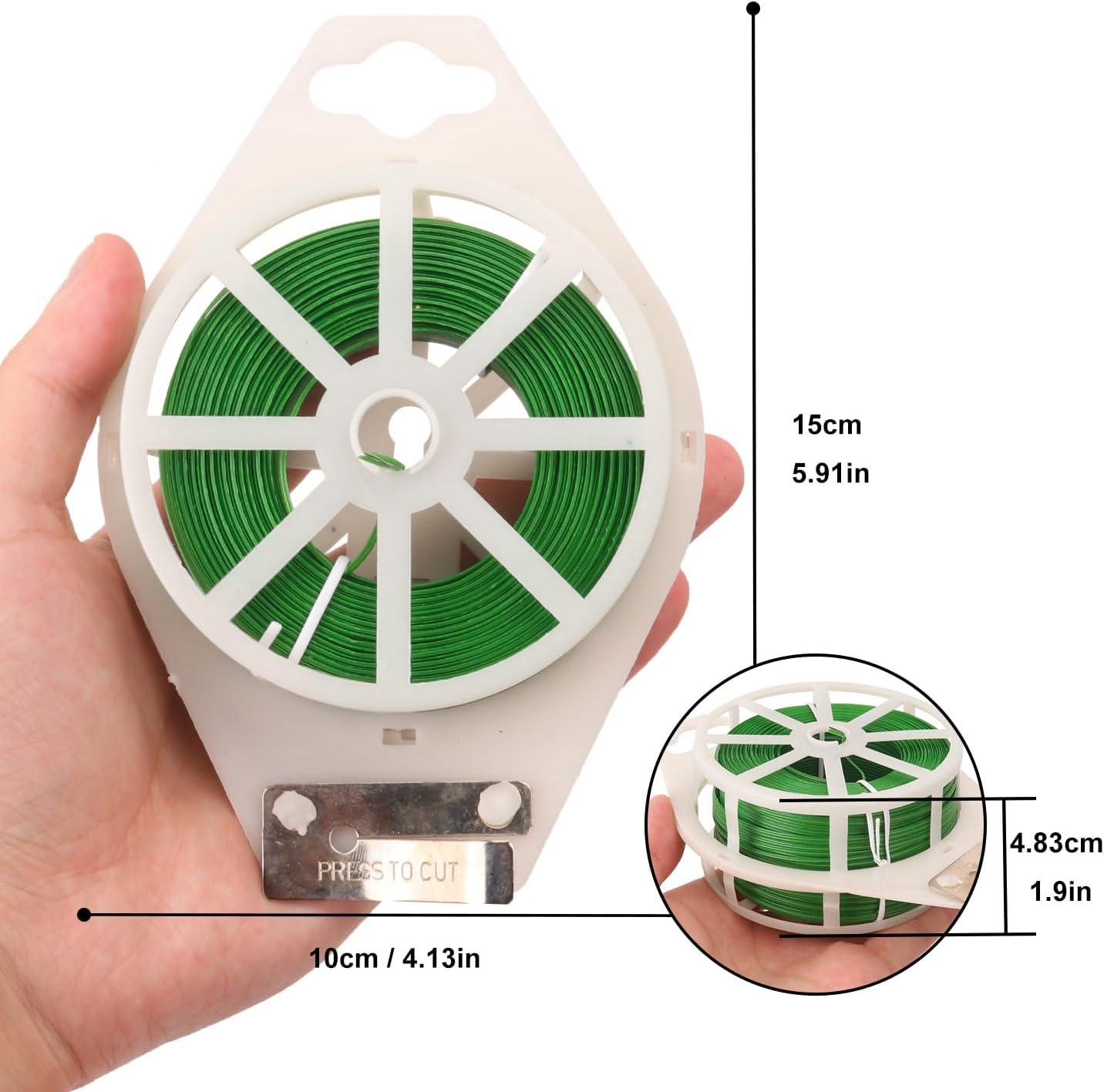 12 PCS Green Twist Ties - Each Reel 656 Feet Multipurpose Garden Plant Cable Ties for Indoor and Outdoor Plants, Green Cable Ties, Reusable Plant Wire for Patio, Lawn and Garden-VerdiqueGarden