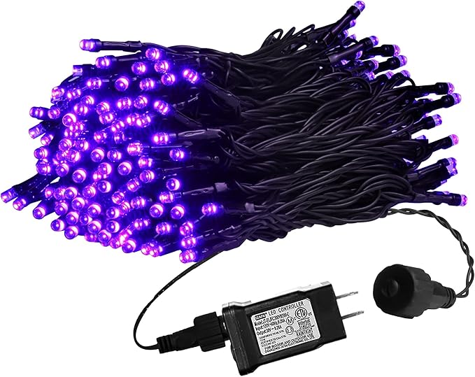 weillsnow Purple Christmas Lights, 200 LED 66Ft Plug in Waterproof Christmas String Lights, 8 Modes with Memory for Outdoor Indoor Garden Tree Patio Christmas Decorations (66FT, Purple)-VerdiqueGarden