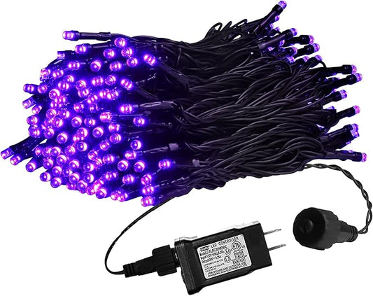 weillsnow Purple Christmas Lights, 200 LED 66Ft Plug in Waterproof Christmas String Lights, 8 Modes with Memory for Outdoor Indoor Garden Tree Patio Christmas Decorations (66FT, Purple)-VerdiqueGarden
