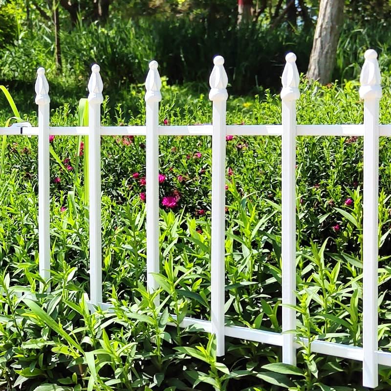 Metal Decorative Garden Fence 22" Wide x 18" High (5 Panels, Total Length 9.17 feet), Metal Border Folding Fence, Landscape Fencing for Flower Bed, Yard, Animal Barrier-VerdiqueGarden