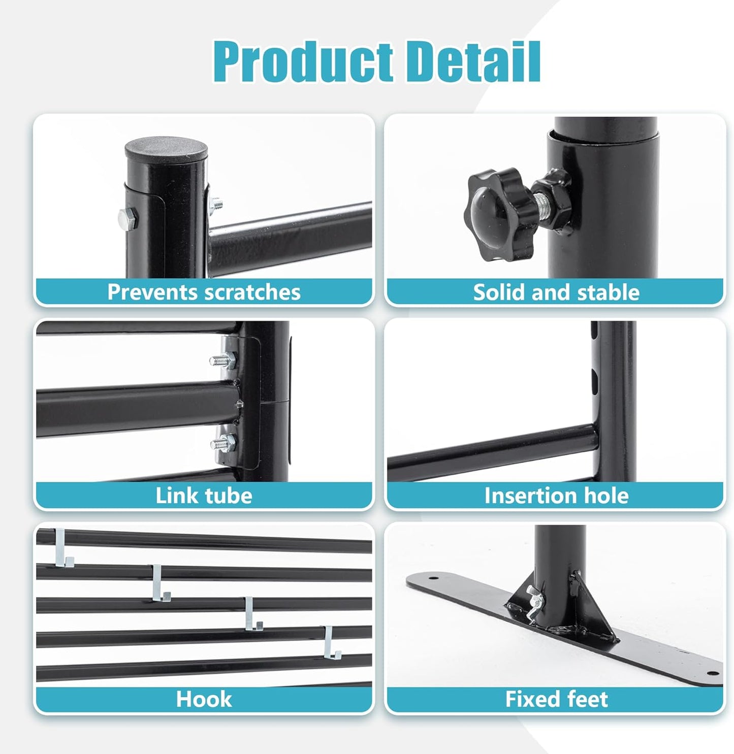 Metal Outdoor Privacy Screen with Stand, 3.9 ft W x 6 ft H Slatted Privacy Screens and Panels, Decorative Privacy Screen Fence Panels Freestanding for Outside Patio Garden Backyard, Black, 1 PC-VerdiqueGarden