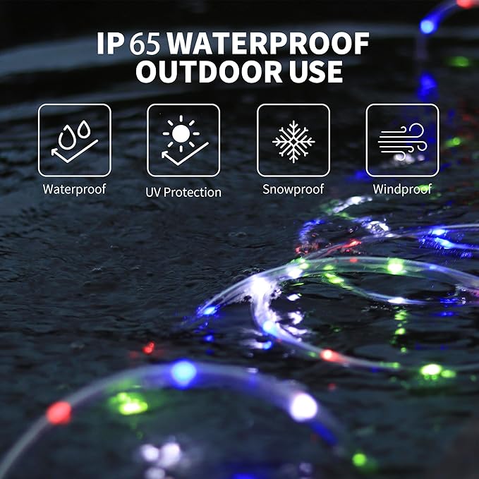 LED Rope Lights for outside 150Ft LED Rope Lights Outdoor Waterproof, 643 LEDs 110V 8 Modes Remote Led Color Christmas Rope Lights Indoor Outdoor Party Holiday Garden Decoration (Multicolor)-VerdiqueGarden
